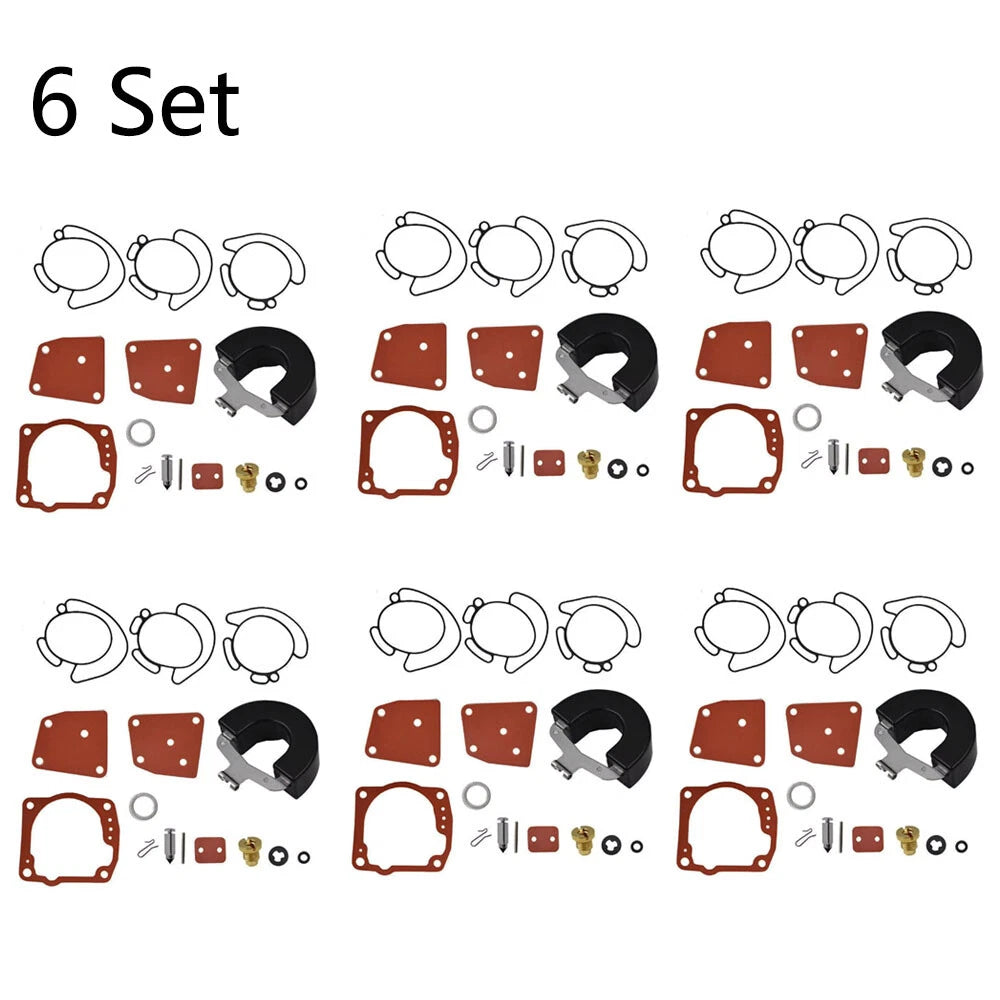 Set of 6 Carburetor Repair Kits for Johnson Evinrude (18-7247, 438996, 436852)