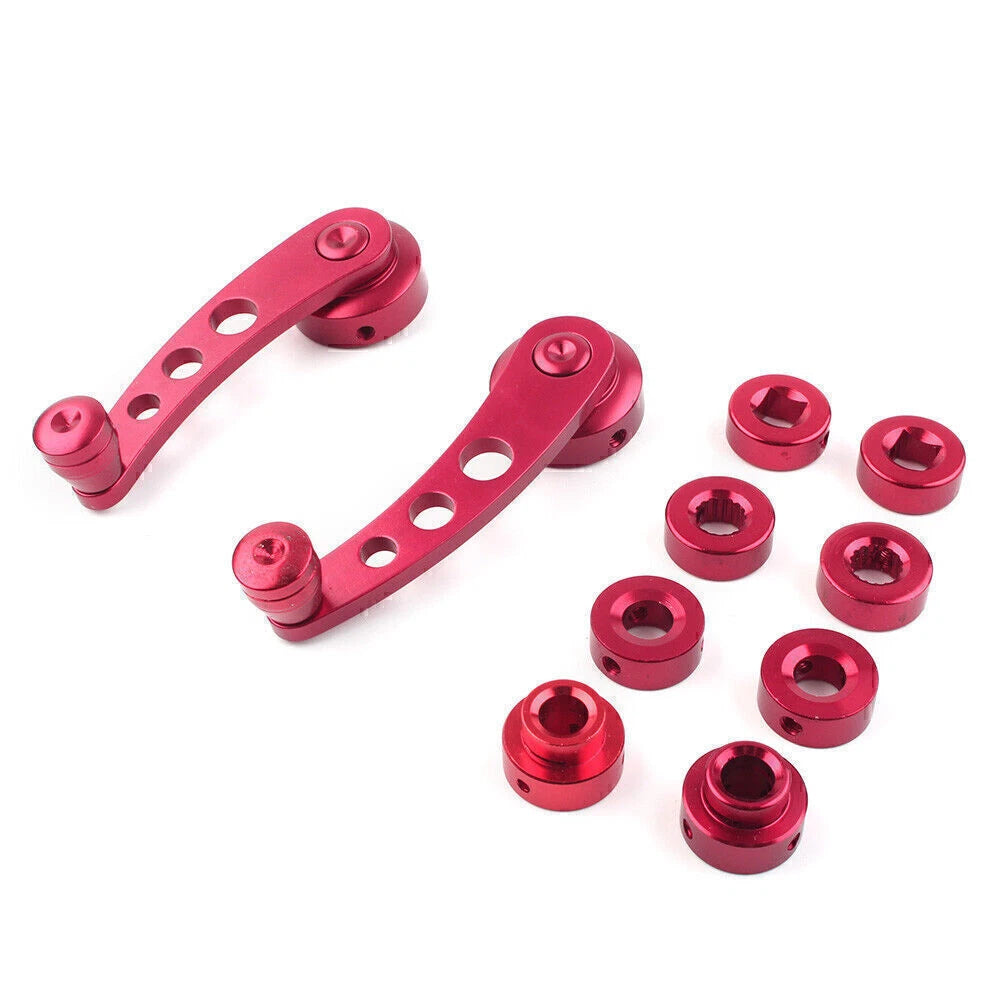 2X Aluminum Alloy Window Handle Winder Crank Red for Universal Fit