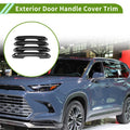 Set of 1 Exterior Door Handle Cover for Toyota Grand Highlander (2024) Carbon Fiber Black