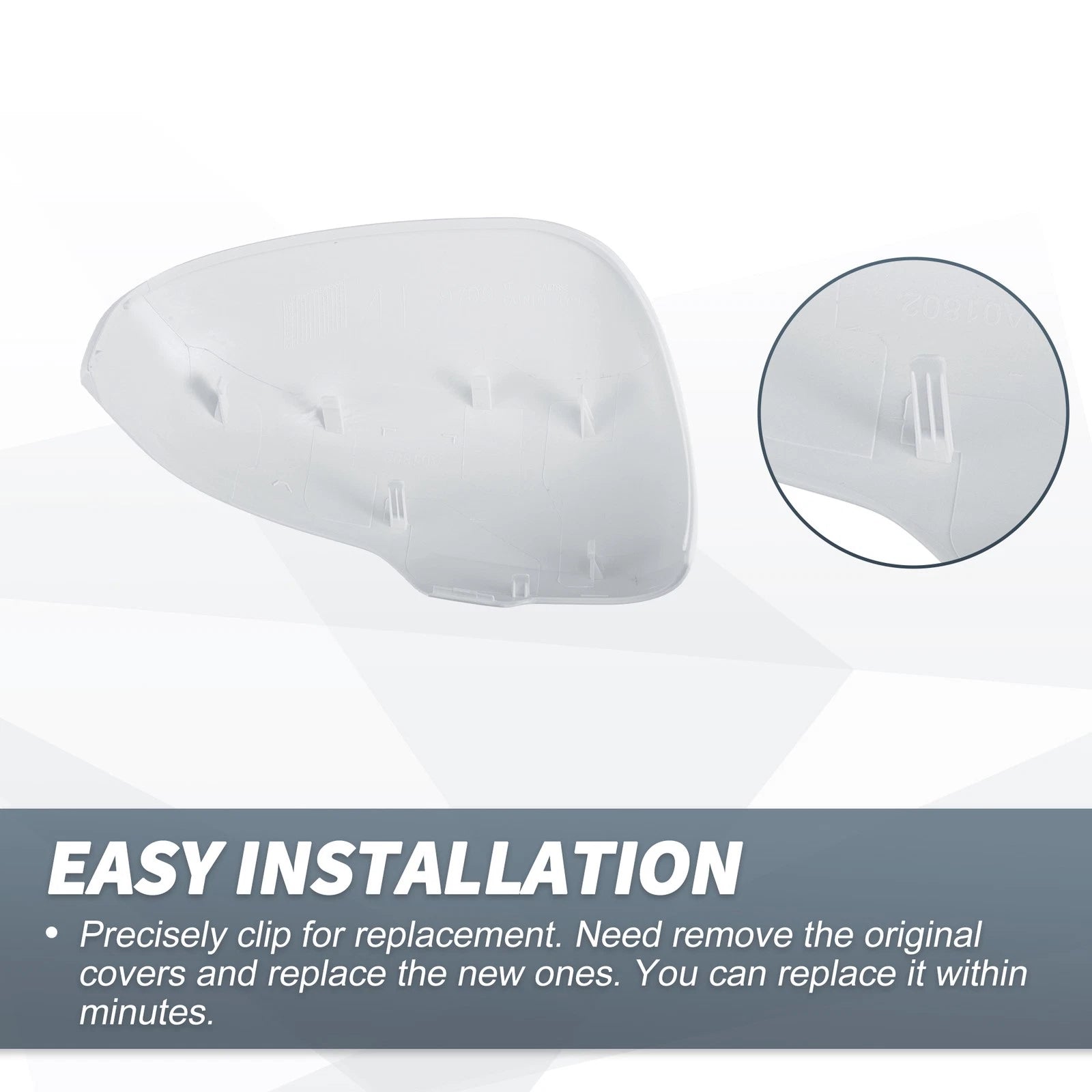 Left Side Rearview Mirror Cover Cap White for Toyota Prius (2010–2012)