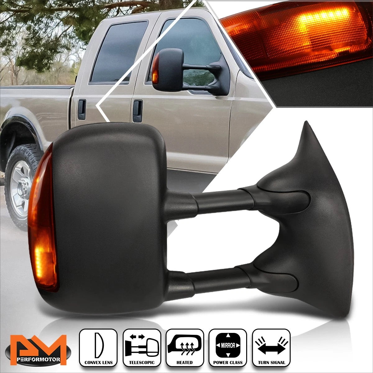 Power Heated Towing Mirror with LED Signal Lamp for F250-F550 Super Duty (1999–2007)