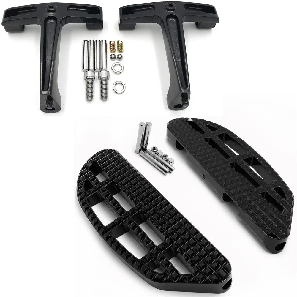 Black Leaf Knob Dominator Passenger Footboard for Harley Touring (1993–2008)