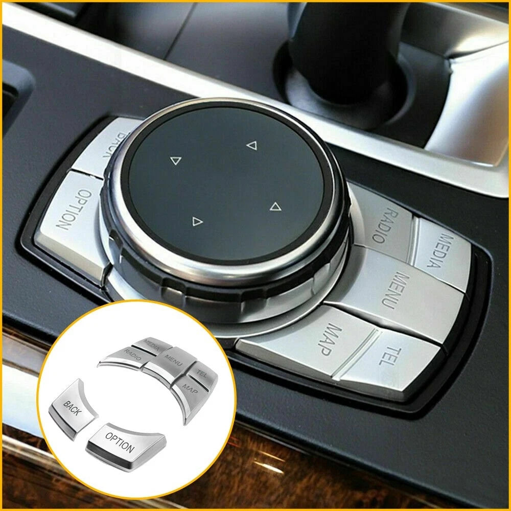 Chrome Multi-Media Button Cover Trim for BMW F10 M1 2 Series (2011–2019)