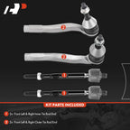 Set of 4 Front Inner & Outer Tie Rod Ends for Mercedes W205 C300 (2015–2021)