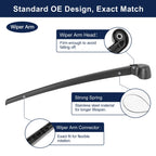 Set of 2 Rear Windshield Wiper Blade Arms for Audi Q7 (2007–2015) 460mm