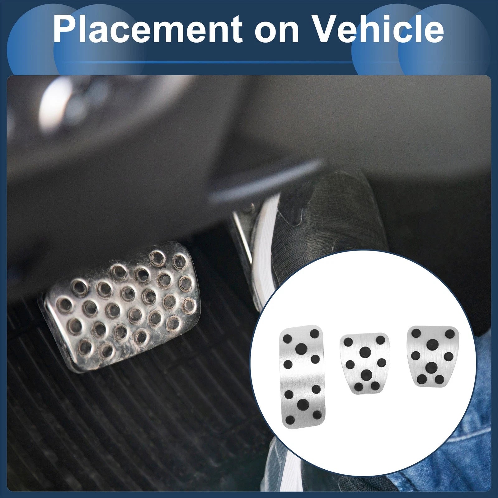 3 Pcs Foot Accelerator Pedal Covers for Subaru Forester (2006–2018) Silver Tone