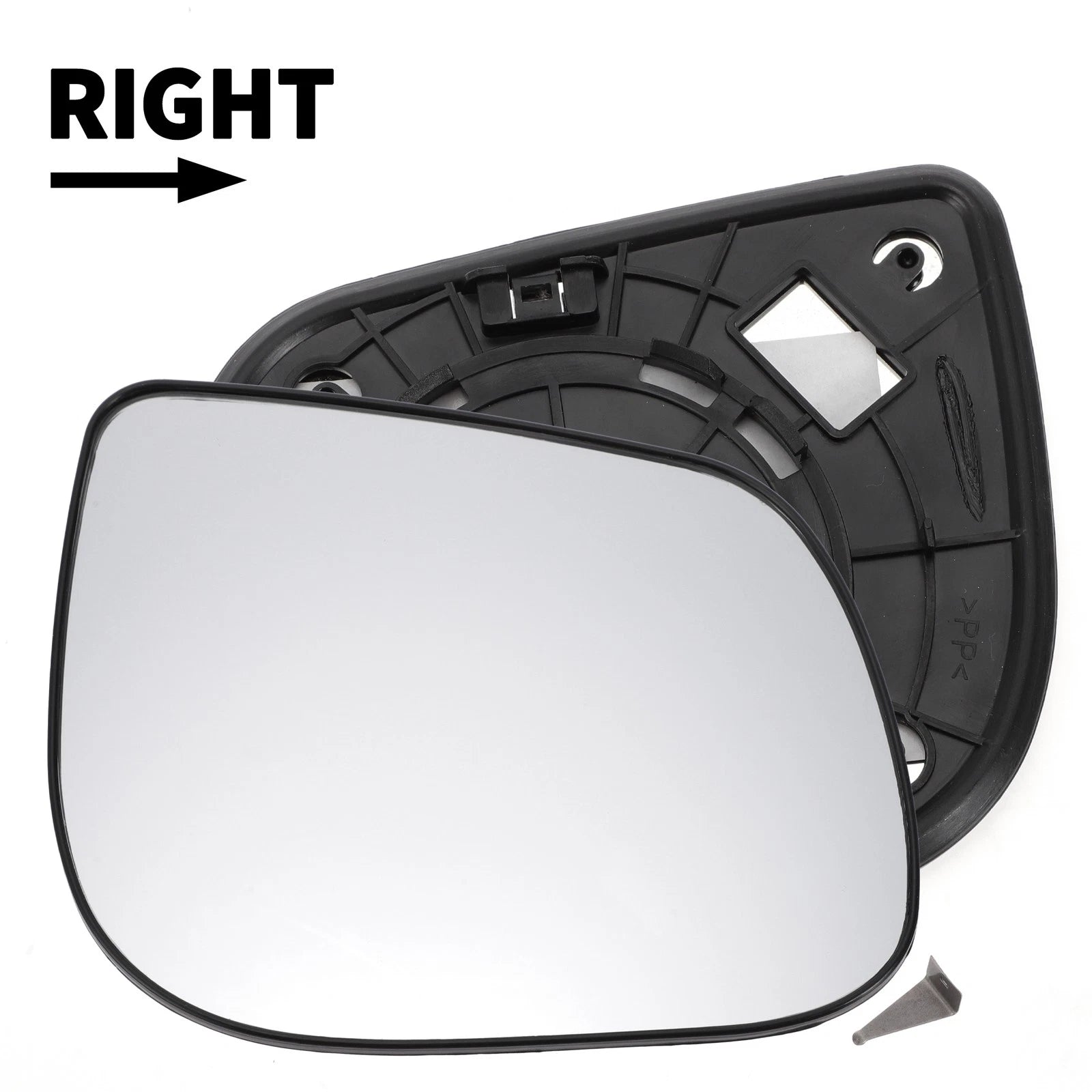 Right Side White Mirror Glass w/ Back for KIA Picanto (2012–2020)