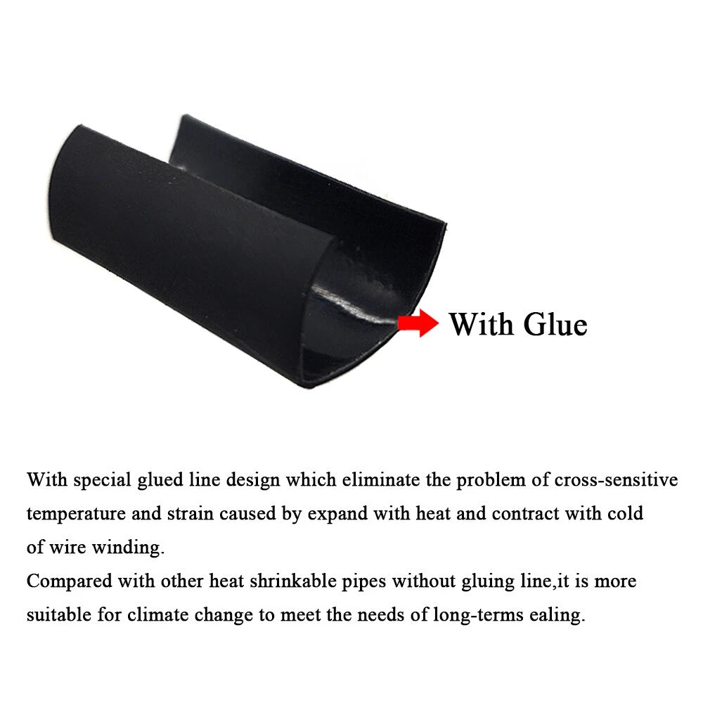 2:1 Heat Shrink Tubing for Wires (25FT, Black, Waterproof, Dual Wall)