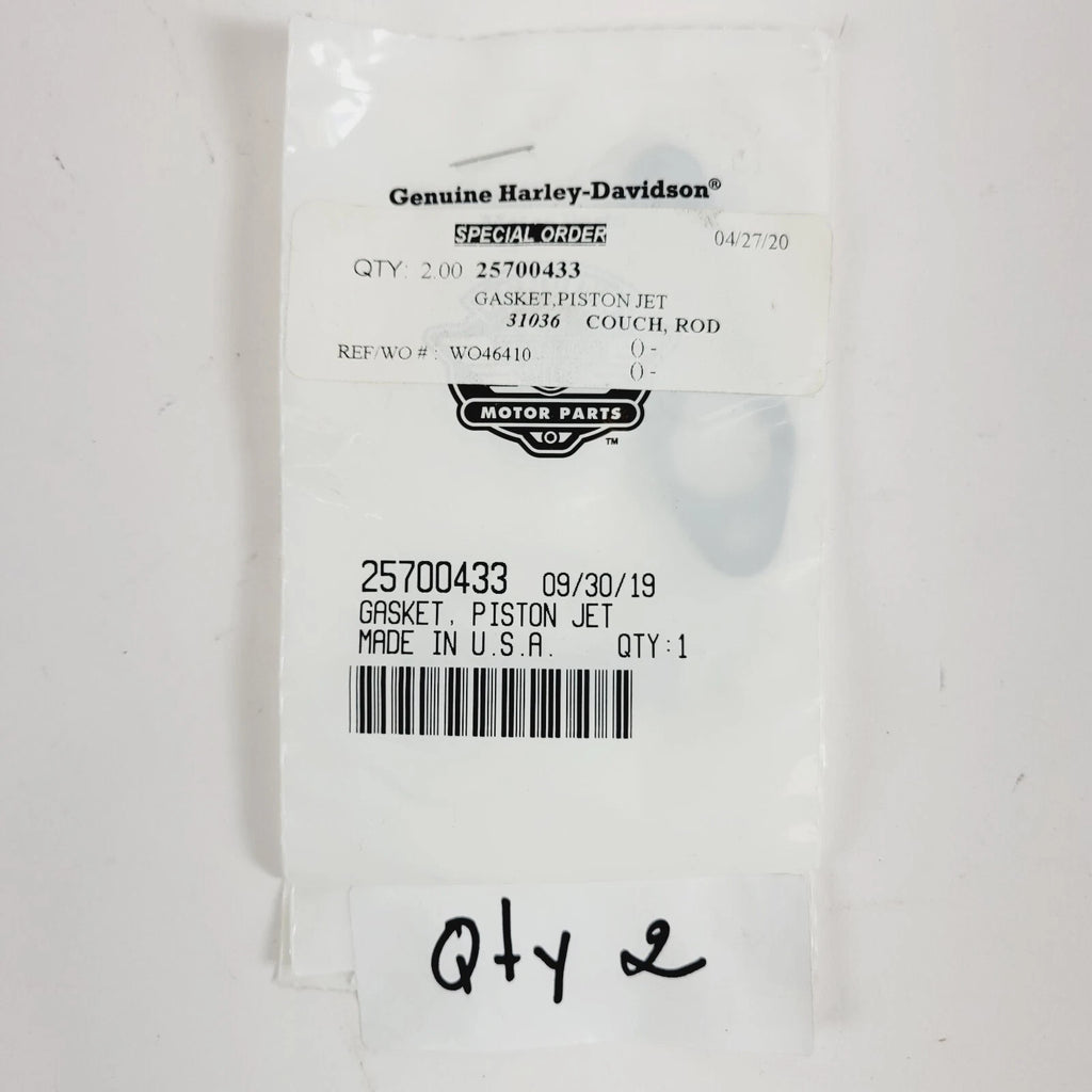 Oil Jet Gasket for Harley-Davidson (OEM 25700433)