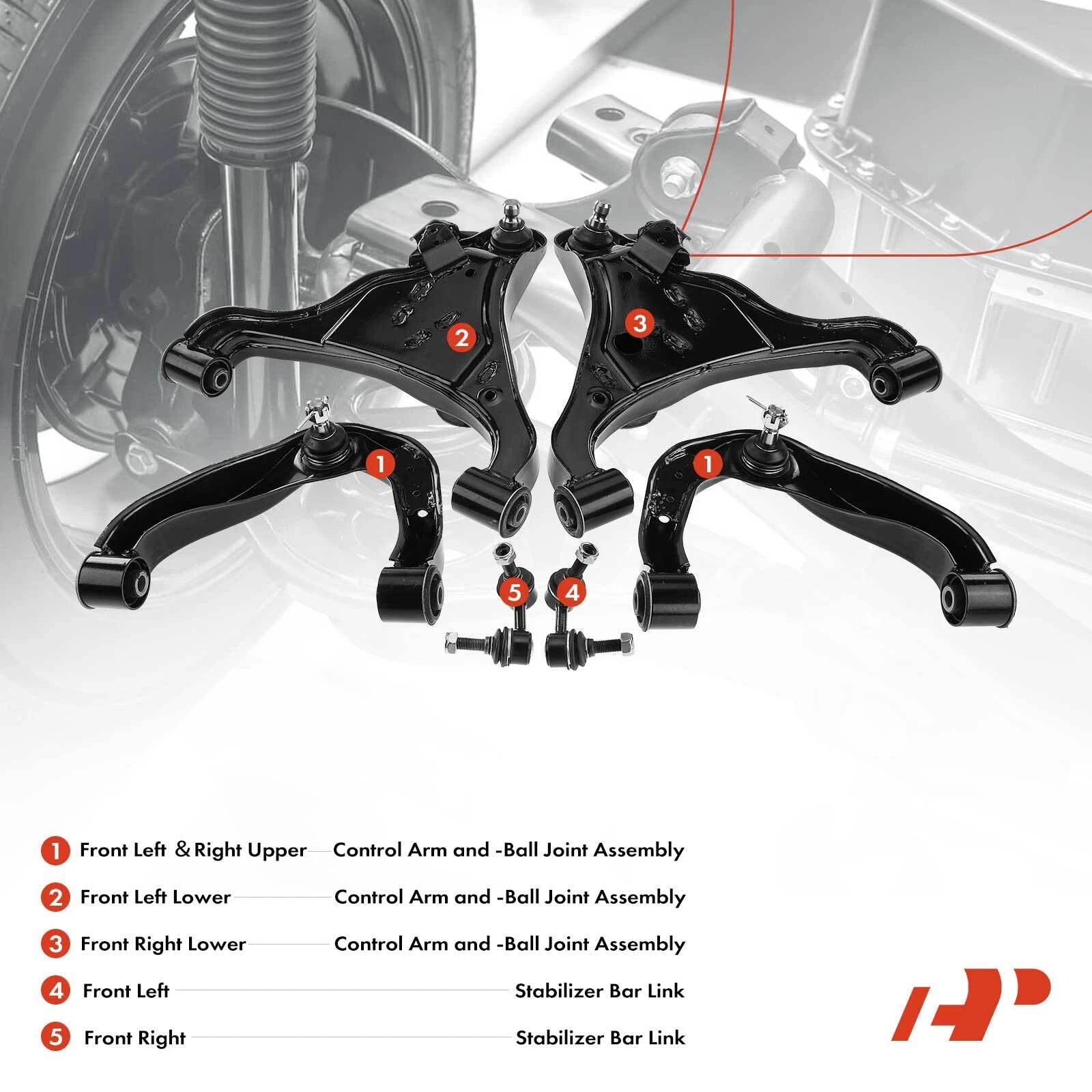 Set of 6 Control Arm Sway Bar Links for Nissan Frontier Pathfinder