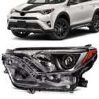 Left Side Headlight Assembly for Toyota RAV4 (2016–2018) Black Housing