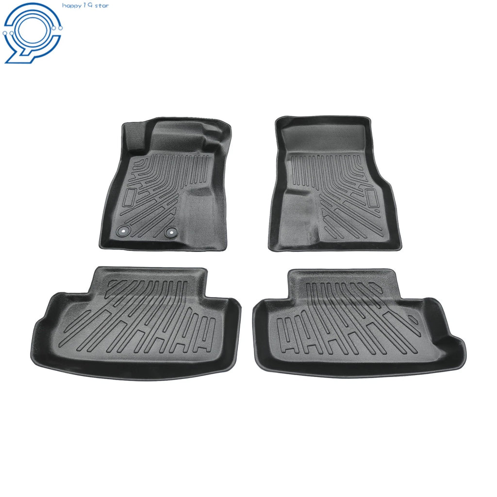 Set of 2 Black TPE Front & 2nd Row Floor Mats Liner for Ford Mustang (2004–2014)
