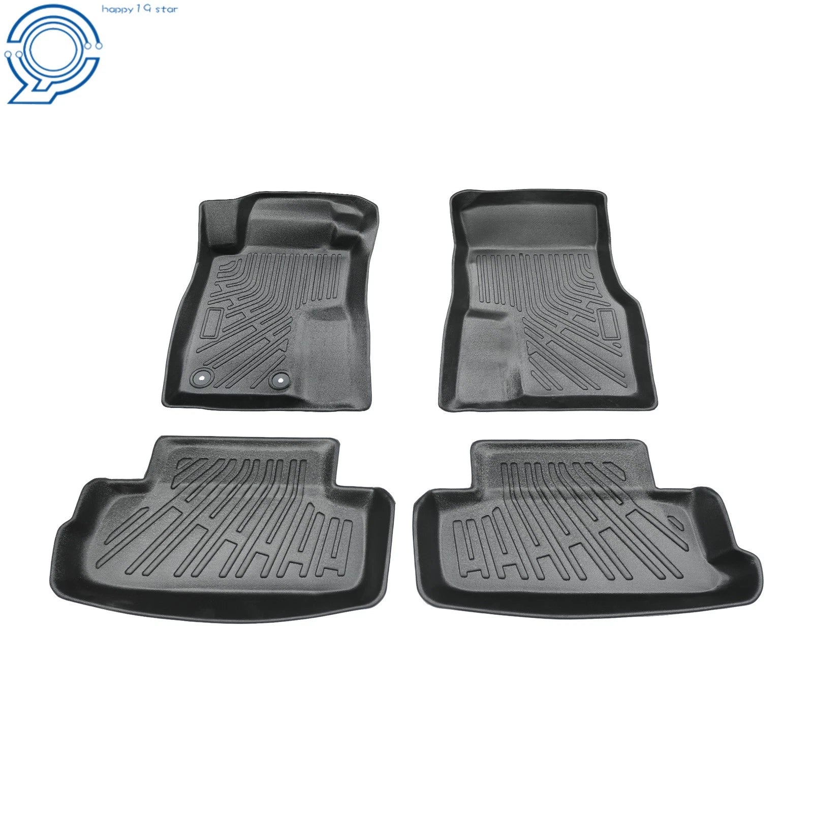 Set of 2 Black TPE Front & 2nd Row Floor Mats Liner for Ford Mustang (2004–2014)