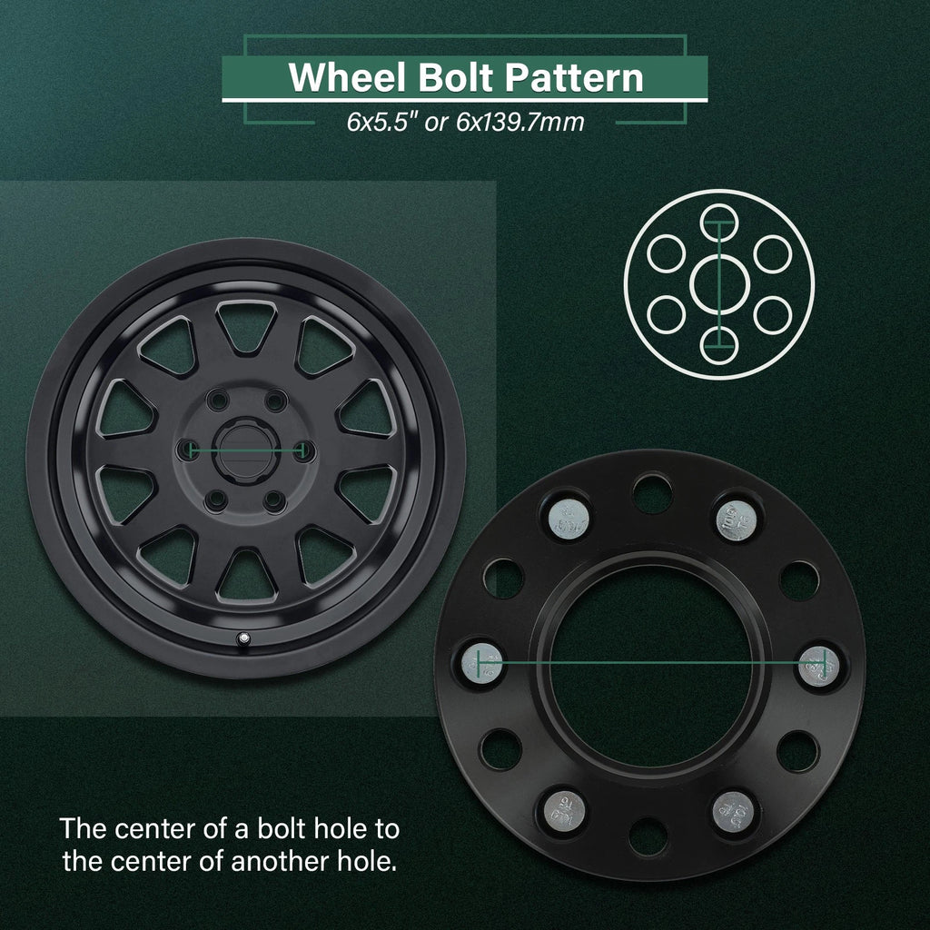 2X 1.5" Hub Centric Wheel Spacers 6x5.5 12x1.5 for Ford Ranger (2013–2025)
