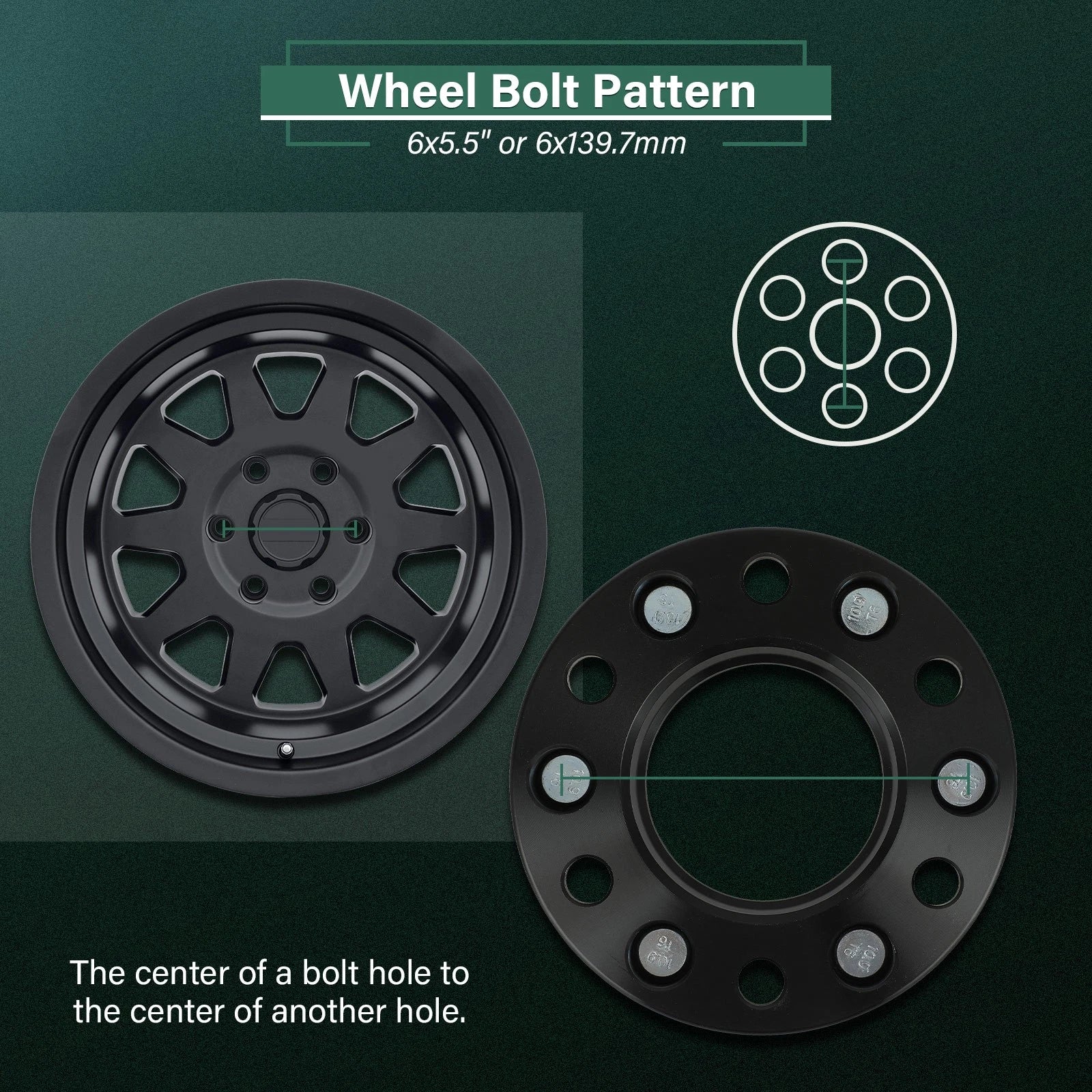 2X 1.5" Hub Centric Wheel Spacers 6x5.5 12x1.5 for Ford Ranger (2013–2025)