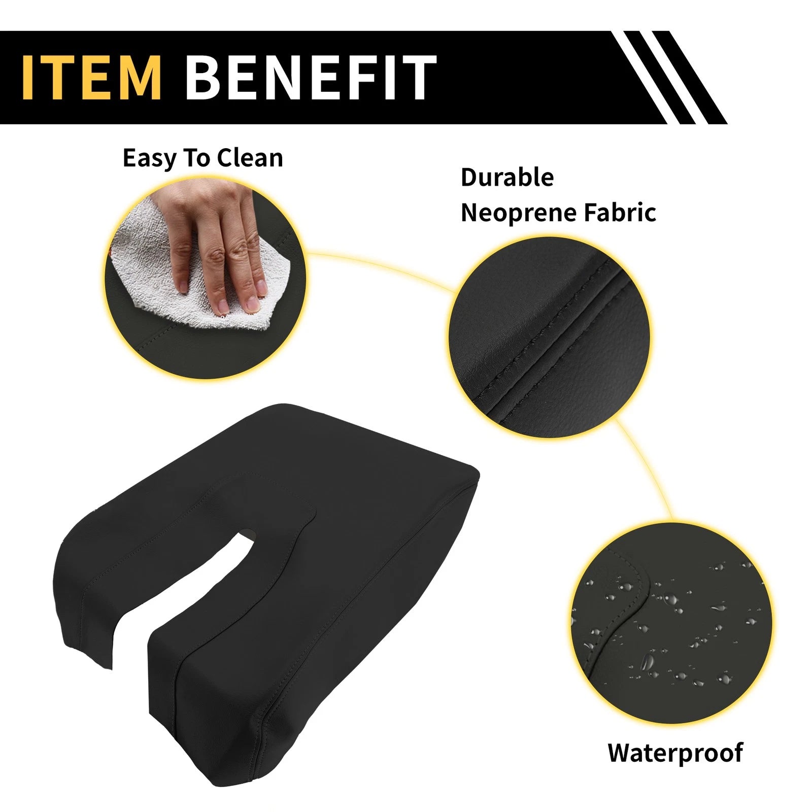 Center Console Lid Armrest Cover for Toyota Tundra (2007–2021) Microfiber Leather