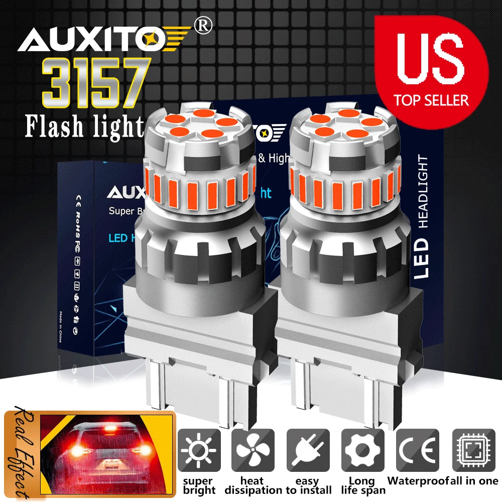 2X Red LED Strobe Brake Tail Lights