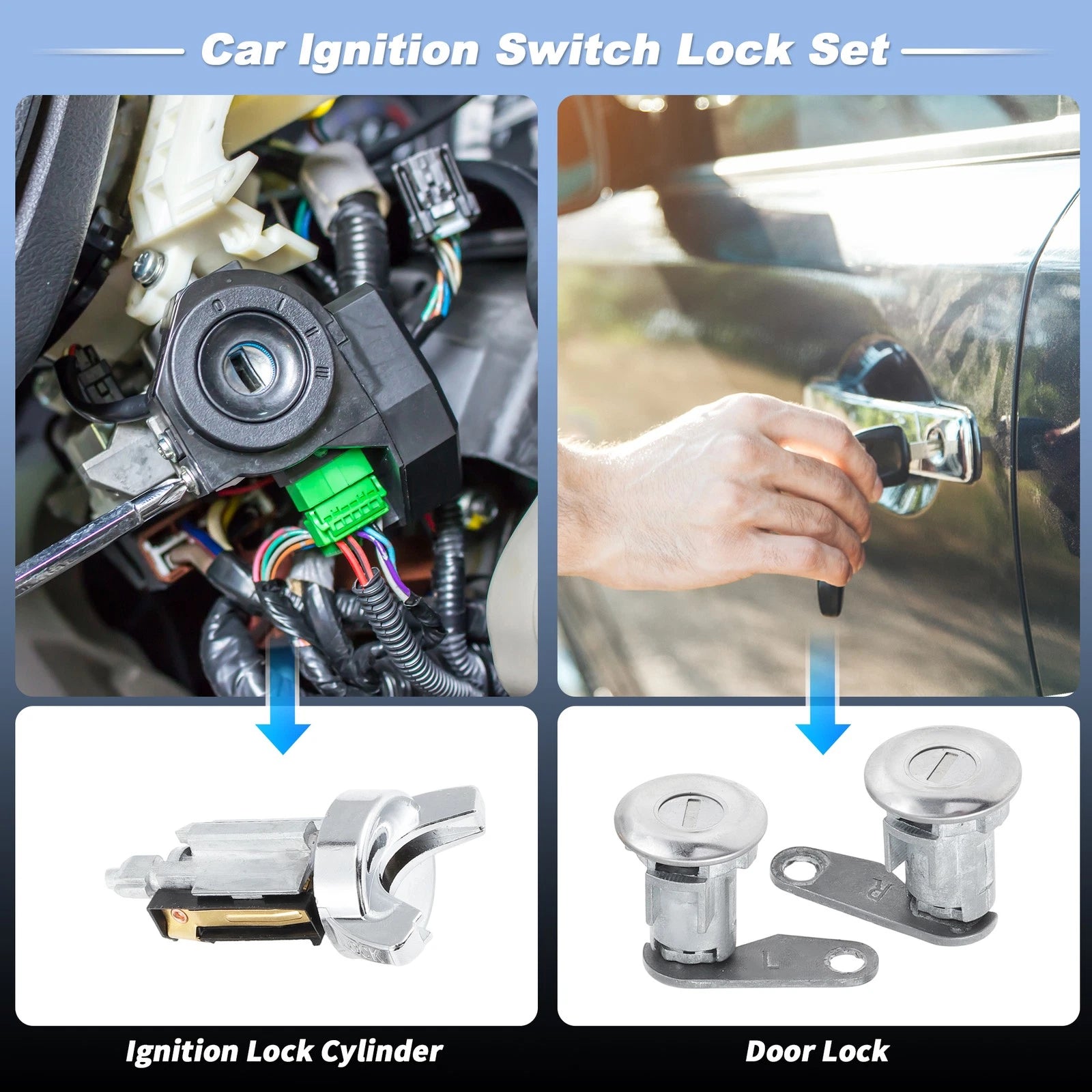 Ignition Lock Cylinder and Door Lock w/ Key DLS280 for Ford Bronco (1980–1991)