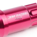 20x Open End M12x1.5 50mm Tall Pink Aluminum Lug Nuts + Lock Key