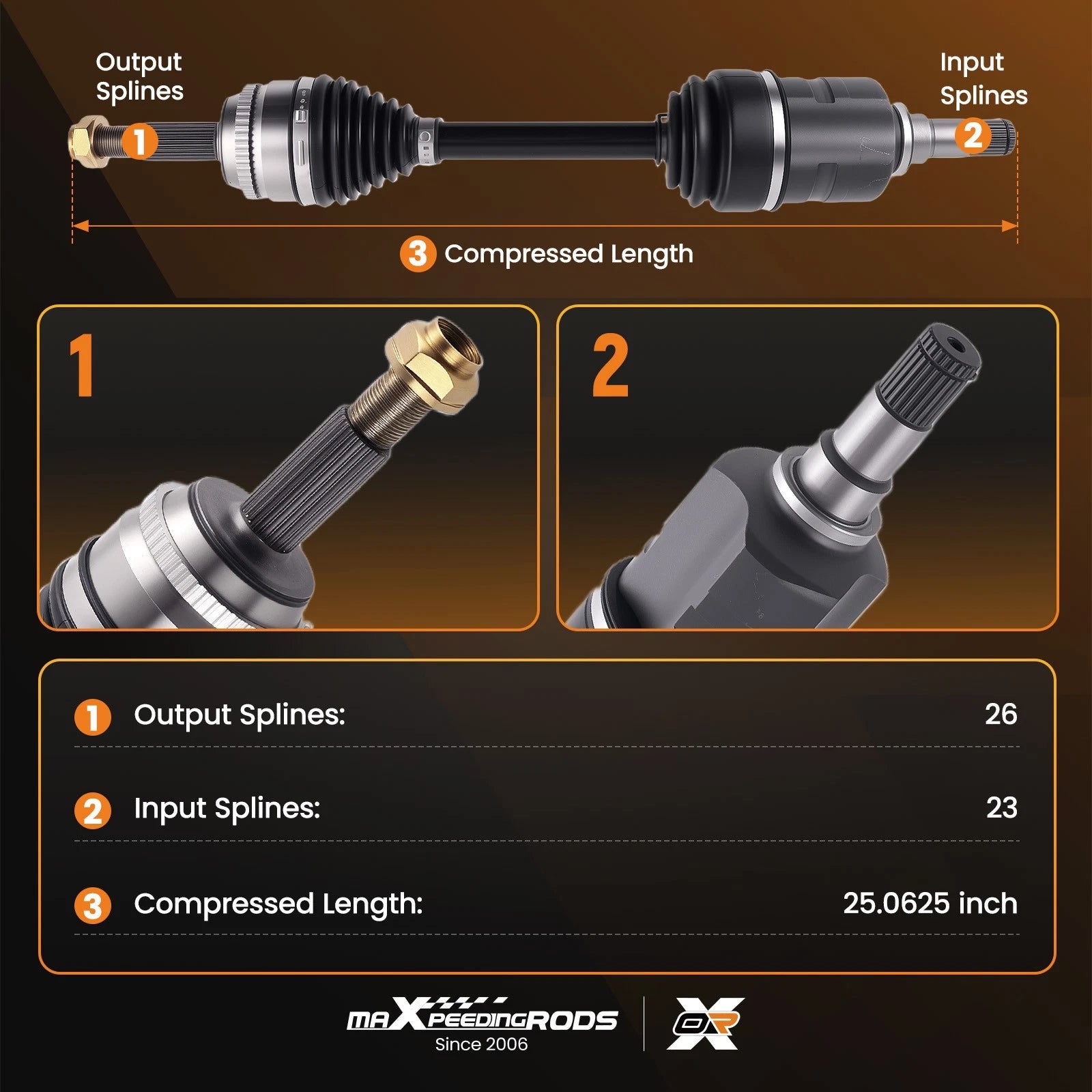 1X Front Driver CV Axle Joint Shaft for Toyota Corolla (2003–2008)