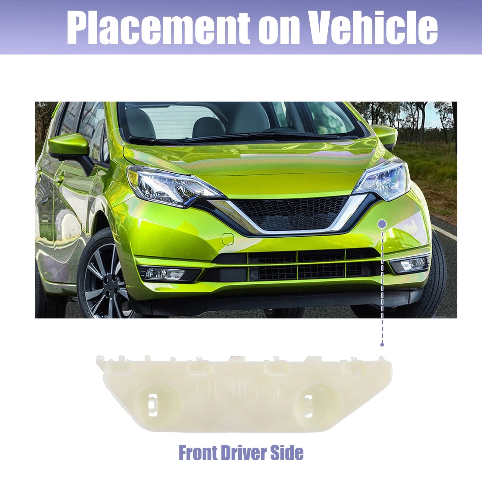 Front Left Side Bumper Mounting Bracket No. 622253BA0A for Nissan Versa (2012–2019)