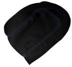 Console Lid Armrest Cover for Toyota Yaris (2008–2011) Carbon Fiber Blue Stitch