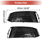 1 Pair Front Fog Light Grill for Audi A4 B9 S-Line S4 (2017–2023) No. 8W0807681F Black