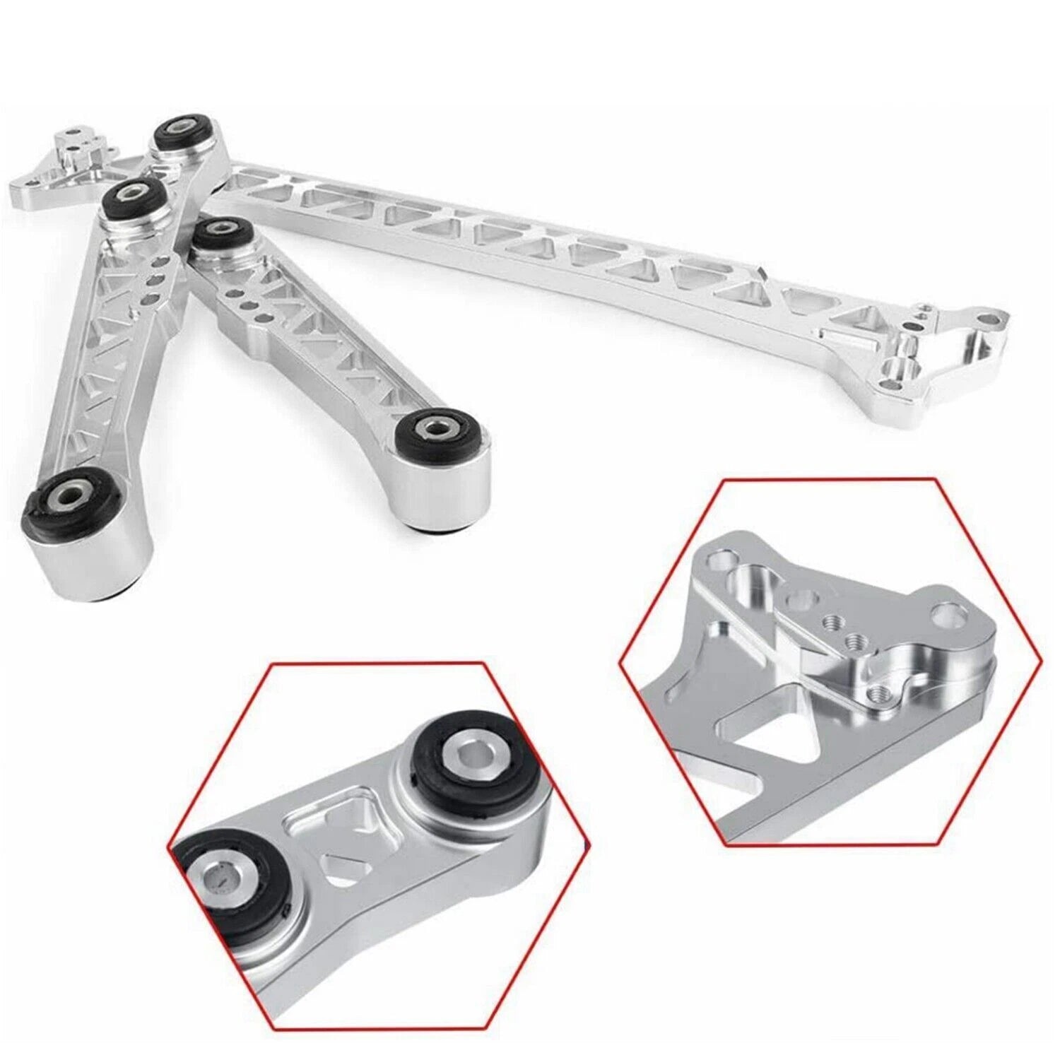 Silver Billet Lower Control Arm + Subframe Brace for Honda Civic/Del Sol (1992–1995)