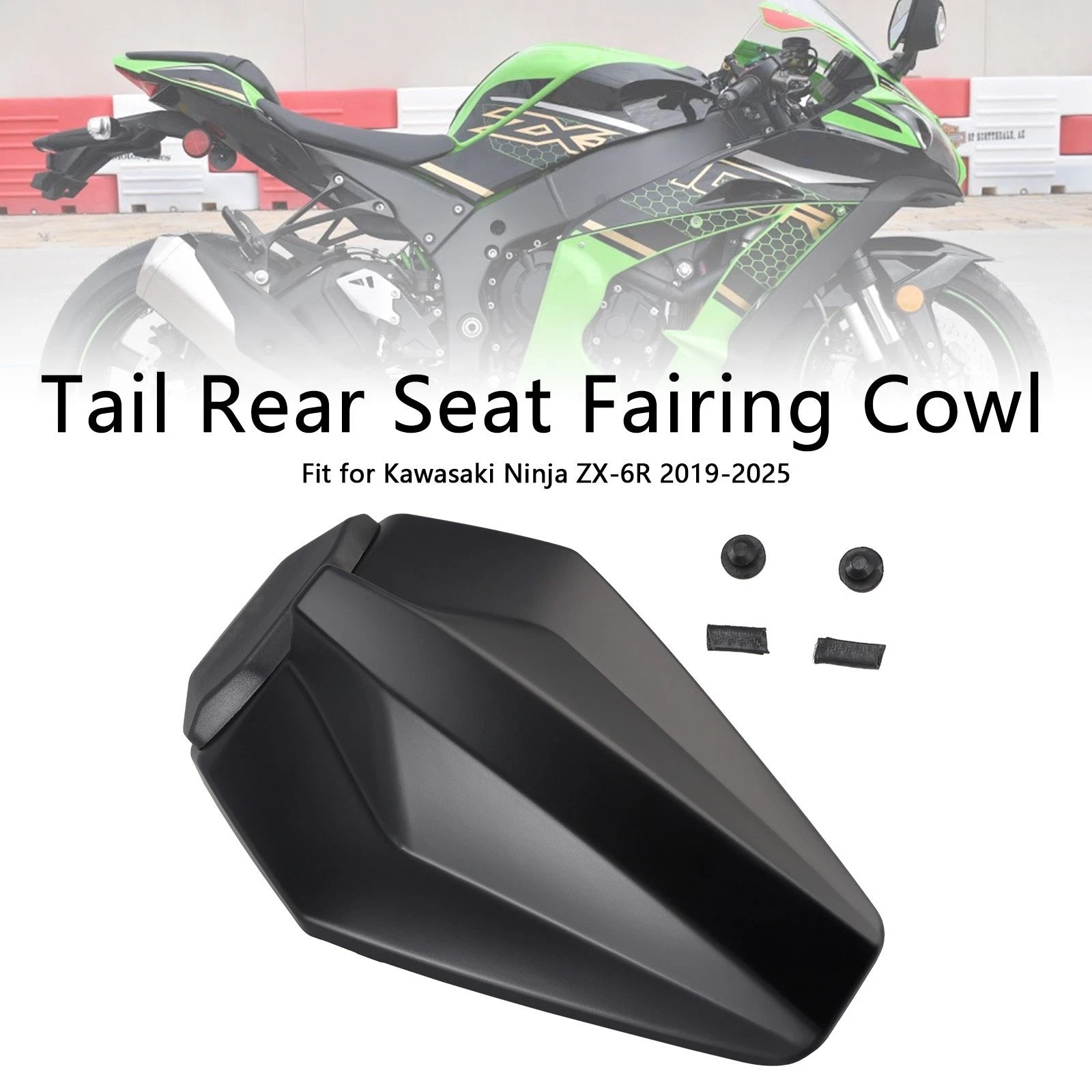 Racing Tail Rear Seat Fairing Cowl for Kawasaki ZX6R (2019–2025) Matt Black