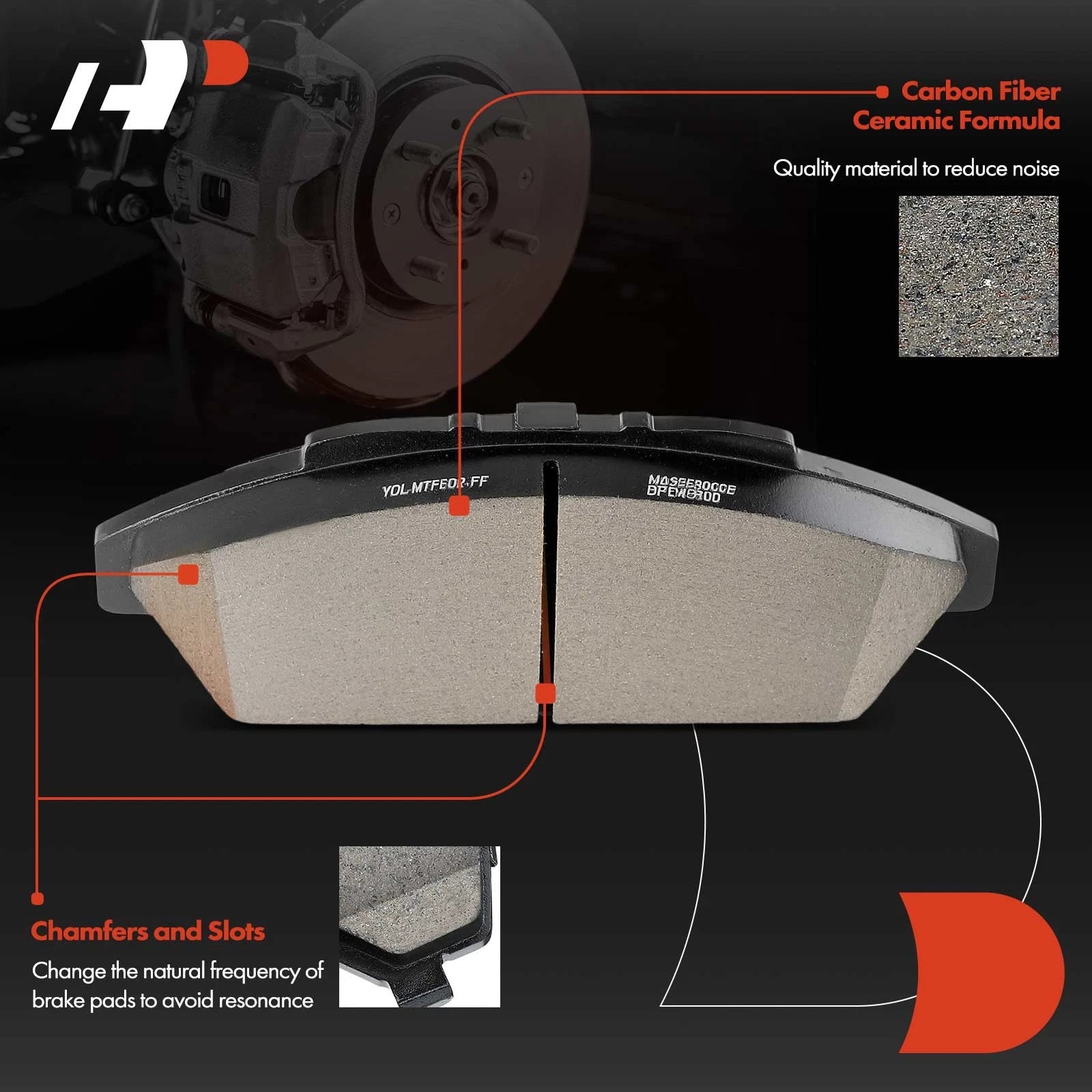 Set of 4 Front Ceramic Brake Pads for Honda Accord (1990–1993)