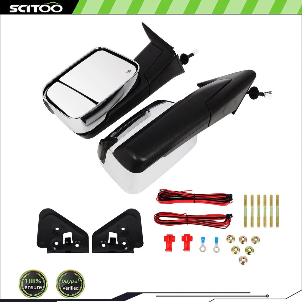 Chrome Power Heated Tow Mirrors with LED Signal for Dodge Ram (1998–2002)