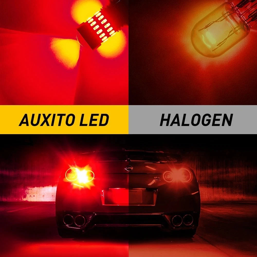 2X AUXITO 7443 Red LED Brake Tail Parking Stop Light Bulbs 7440 (N/A)