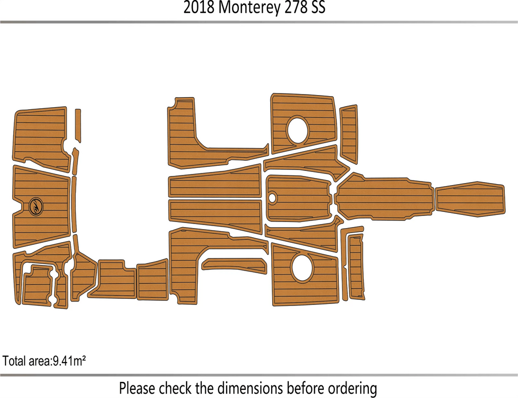 EVA Pads for Monterey 278 SS (2018) - Foam Teak Deck Flooring Mat