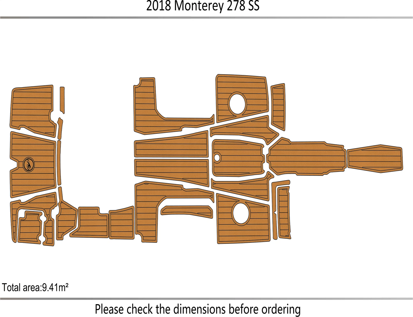 EVA Pads for Monterey 278 SS (2018) - Foam Teak Deck Flooring Mat