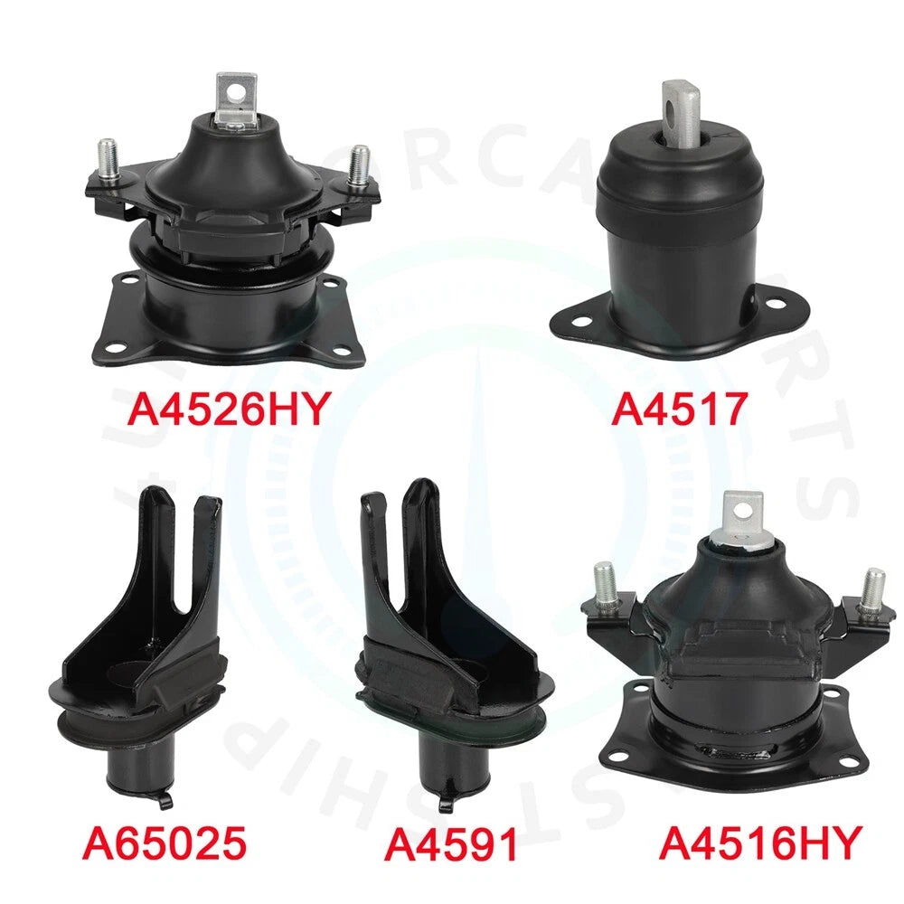 Set of 5 Engine Motor Mounts for Acura TSX (2004–2008) 2.4L