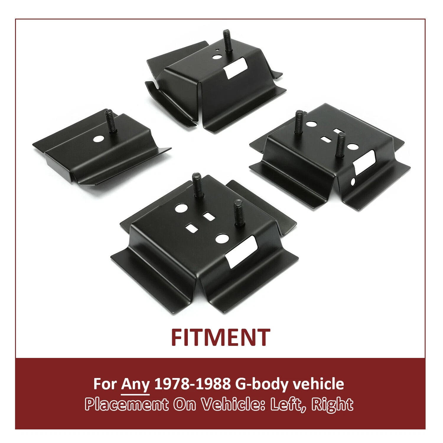 Set of 4 Bucket Seat Rail Mounting Brackets for G-Body Buick/Chevy (1978–1988)