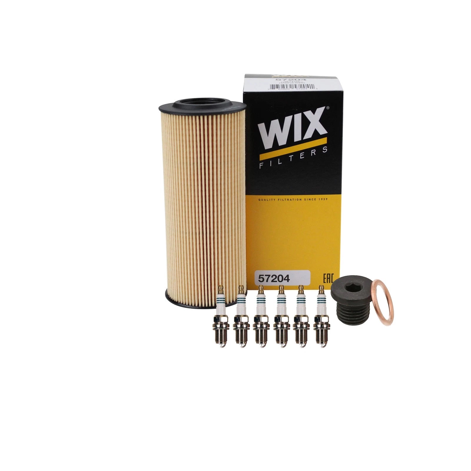 Wix Engine Oil Filter & Denso Spark Plugs Set for A6 Quattro Touareg (2004–2022)