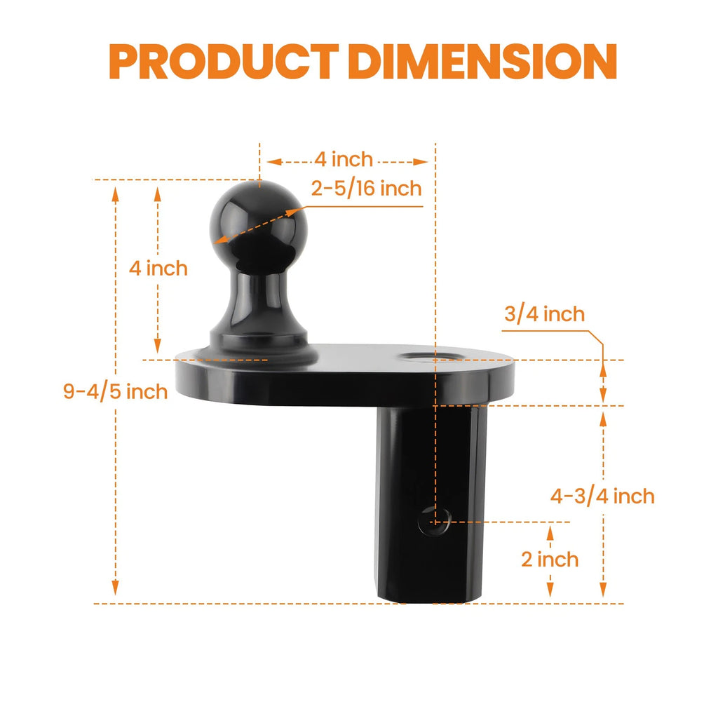 Gooseneck Extender Trailer Hitch for Gooseneck Trailer Hitch (2.5/1in Ball)