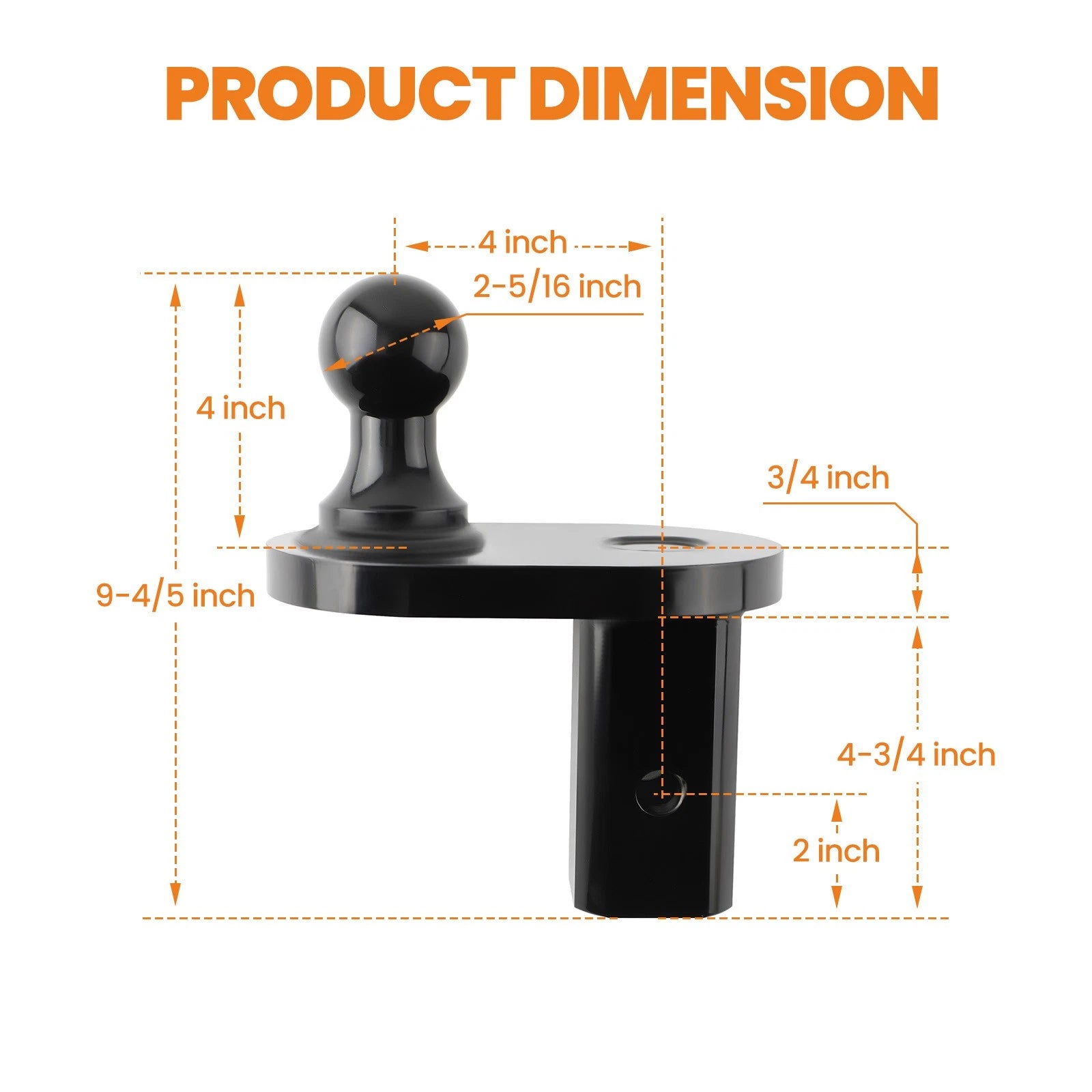 Gooseneck Extender Trailer Hitch for Gooseneck Trailer Hitch (2.5/1in Ball)