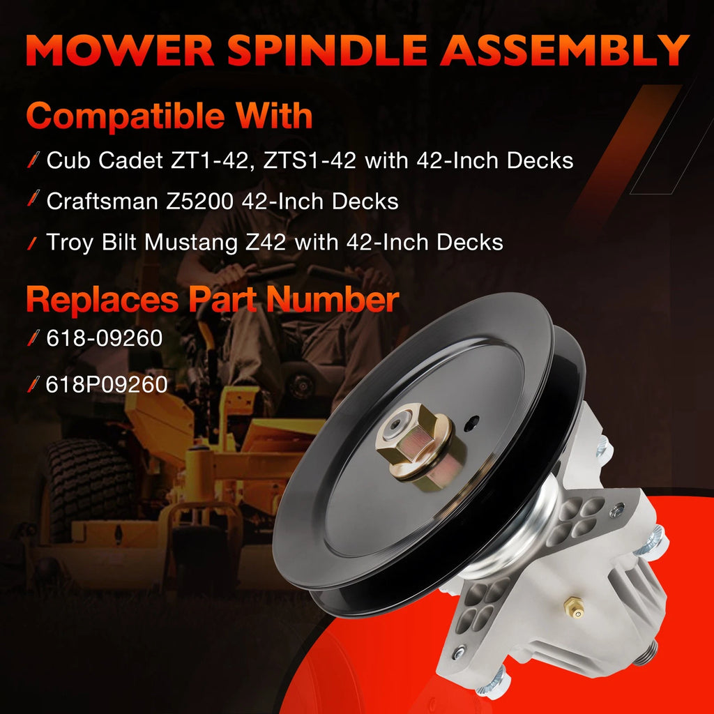 Mower Deck Spindle for Cub Cadet ZT1-42, Craftsman Z5200, Troy-Bilt 42" (618-09260)