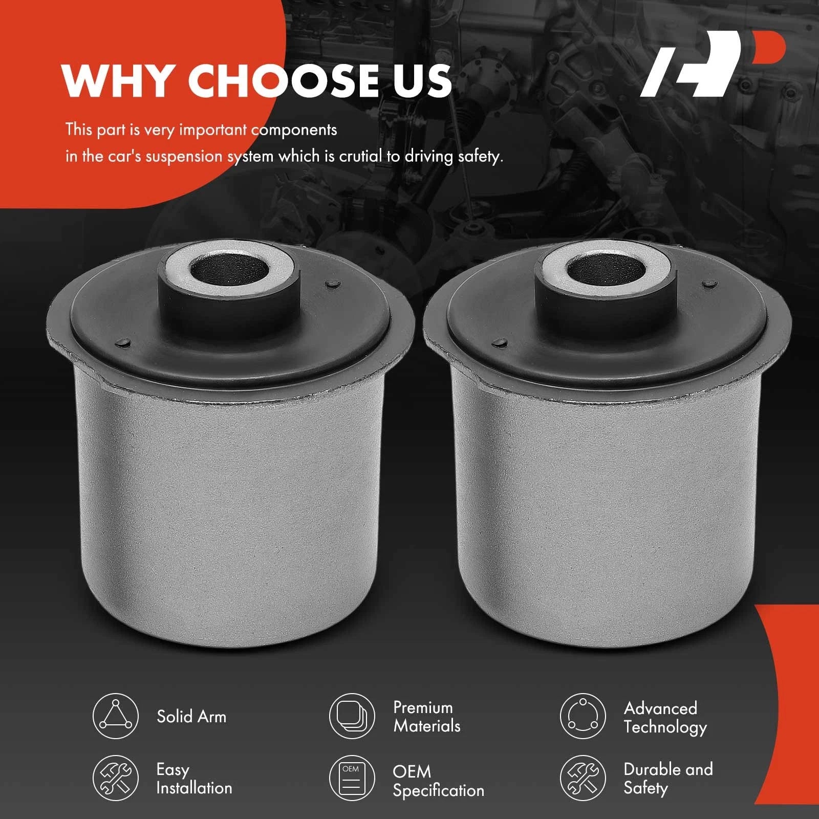 2X Front Lower Control Arm Bushing for Jeep Cherokee XJ (1999-2001)