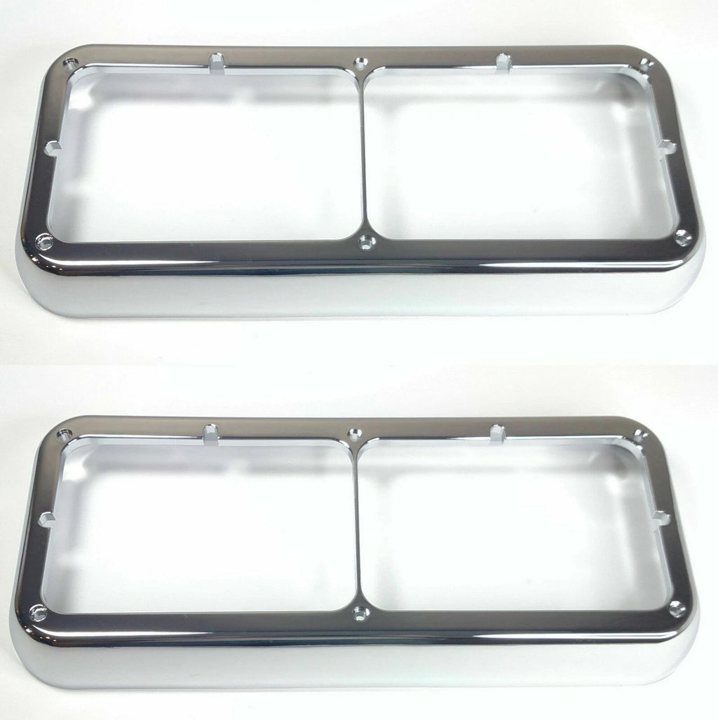 Chrome Plastic Headlight Bezels for Dual Rectangle 4x6 Headlamp (2000–2010)