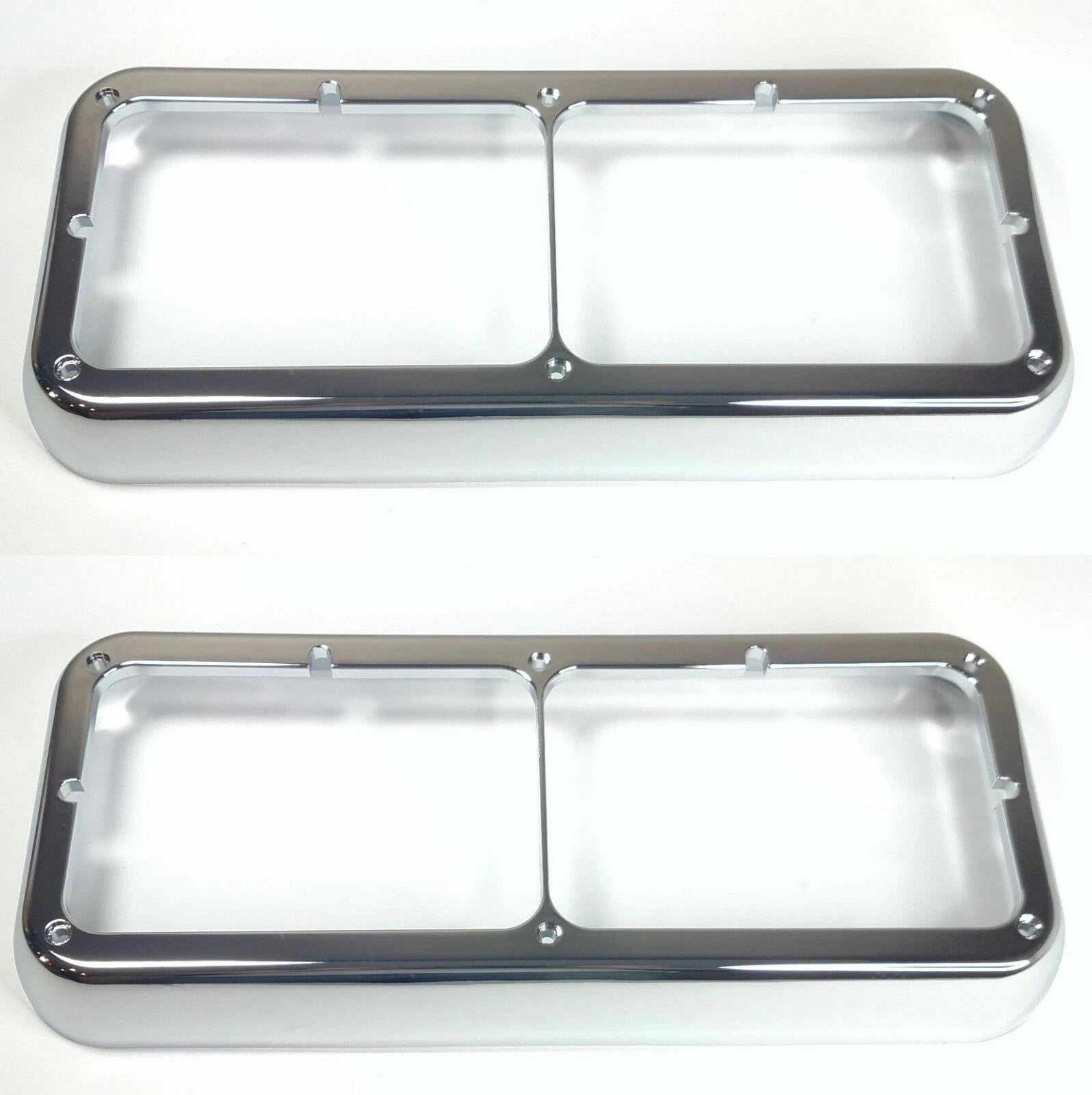 Chrome Plastic Headlight Bezels for Dual Rectangle 4x6 Headlamp (2000–2010)