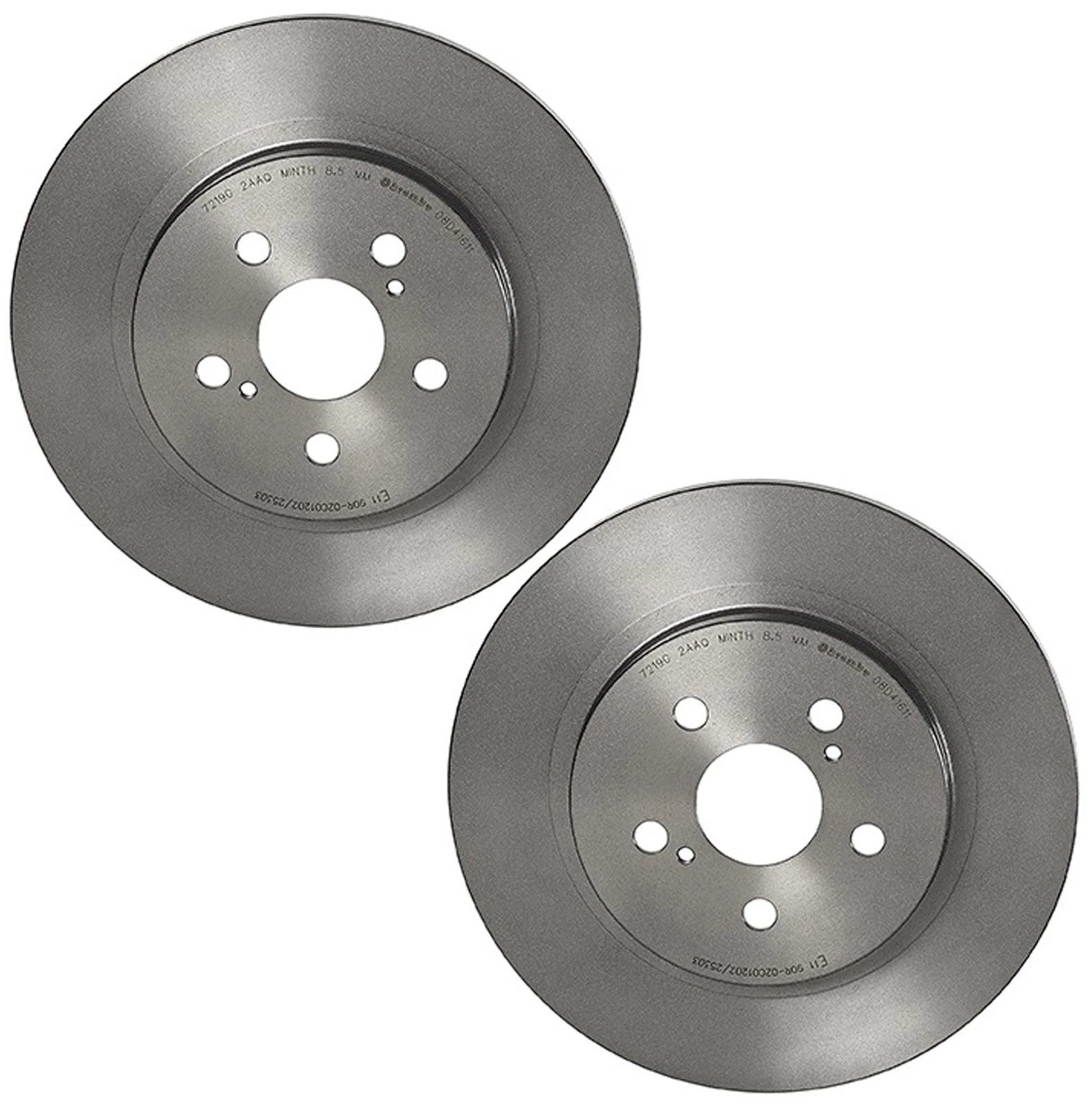 2X Brembo Rear Brake Disc Rotors for Lexus CT200h (2011–2017) 279mm Solid Coated