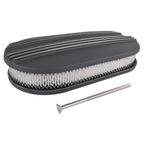 15" Oval Half Finned Aluminum Black Air Cleaner Assembly for SBC BBC (305–350)