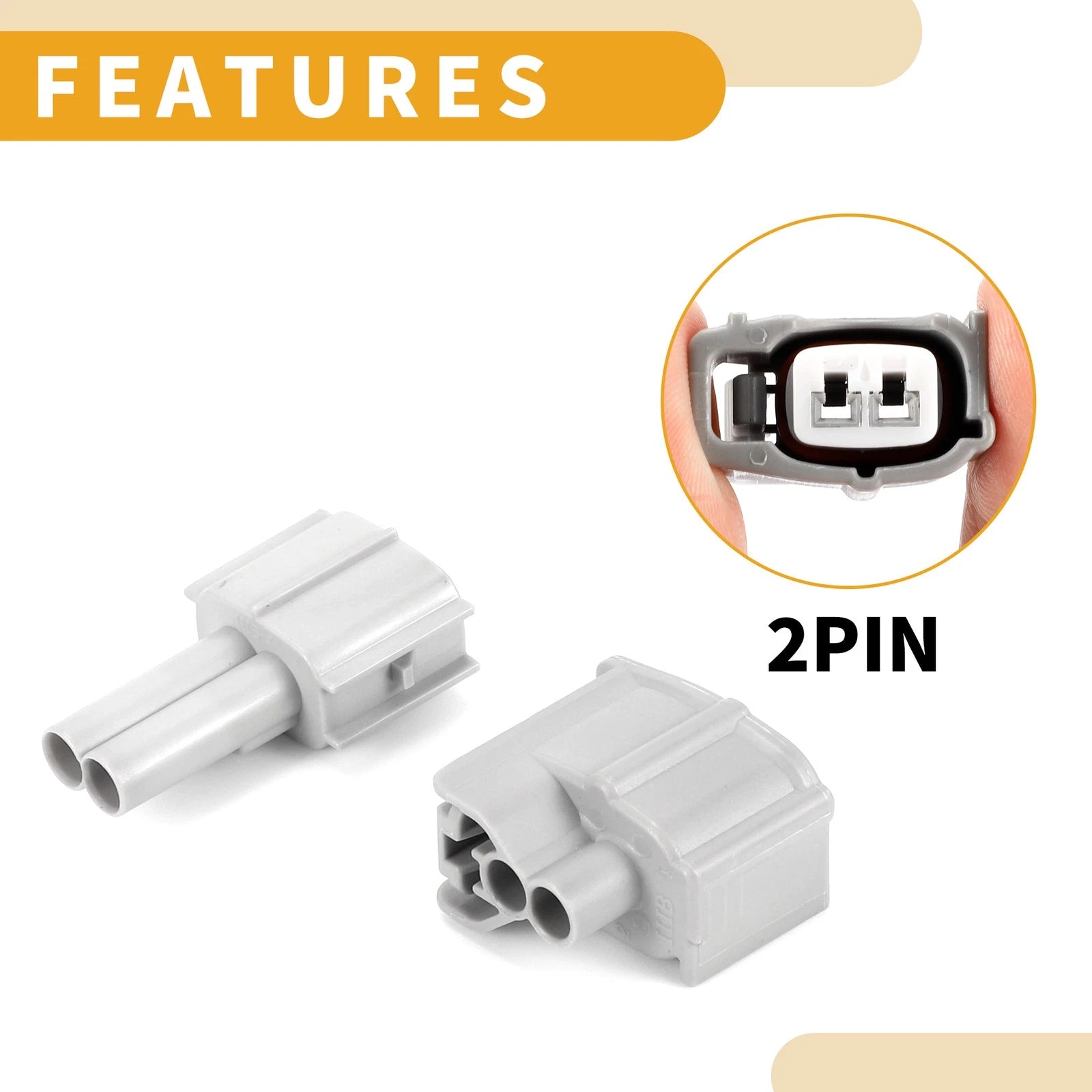 2 Pin Fuel Injector Connector Plug for Toyota (No. 9098011875)