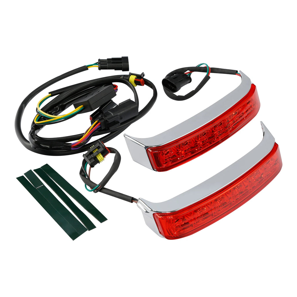 Saddlebag LED Run Brake Turn Light Red Lens for Harley Touring Road Glide (2014–2023)