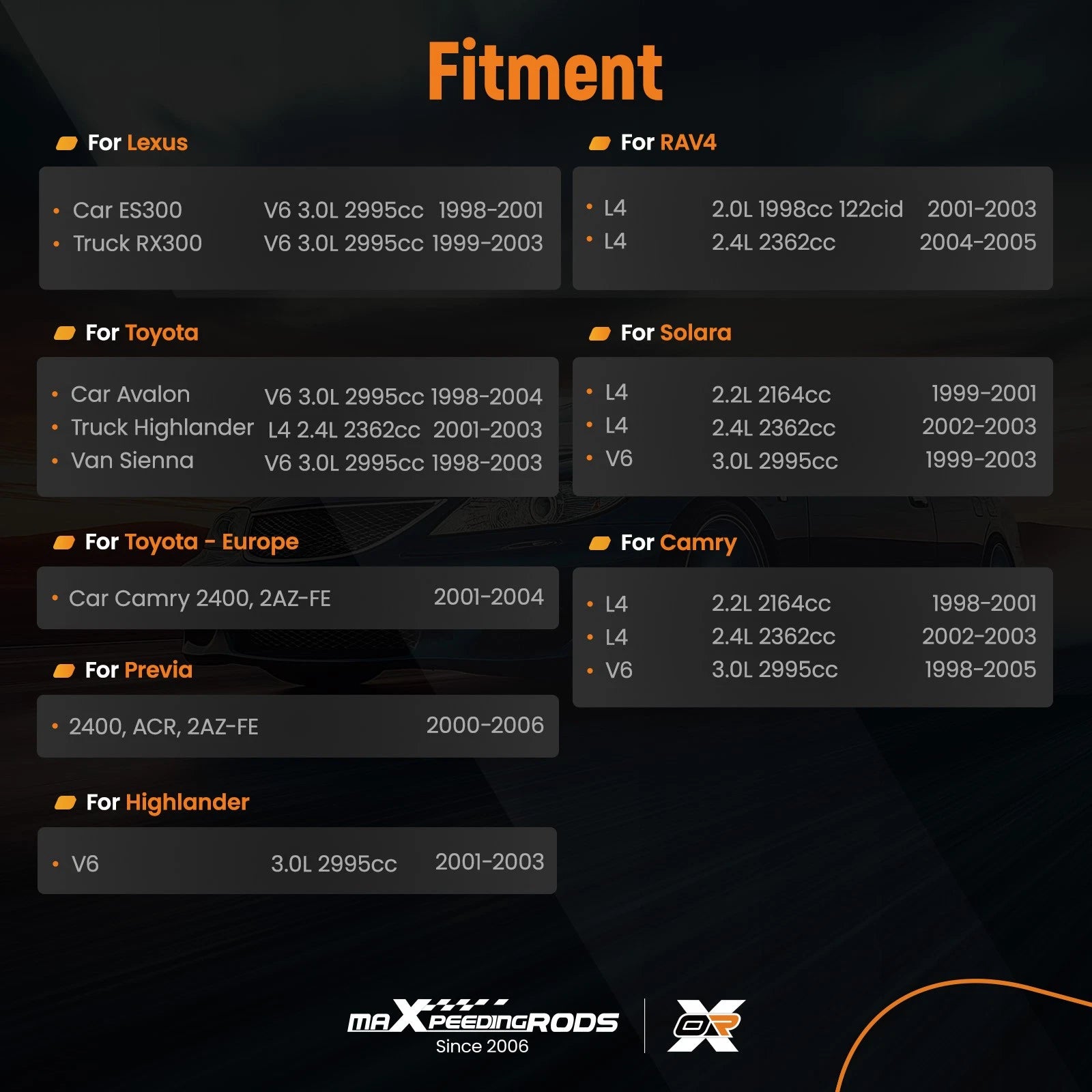 Starter Motor for Toyota Solara 2.2L-2.4L (1999–2003)