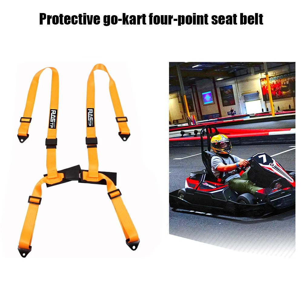2X 4 Point Racing Harness Straps Seat Belt Buckle for ATV UTV Go-Kart