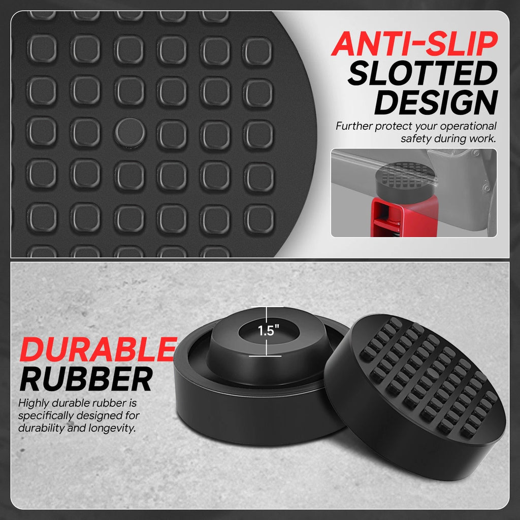 Set of 2 Universal Rubber Pad Adapters for Floor Jack Protection